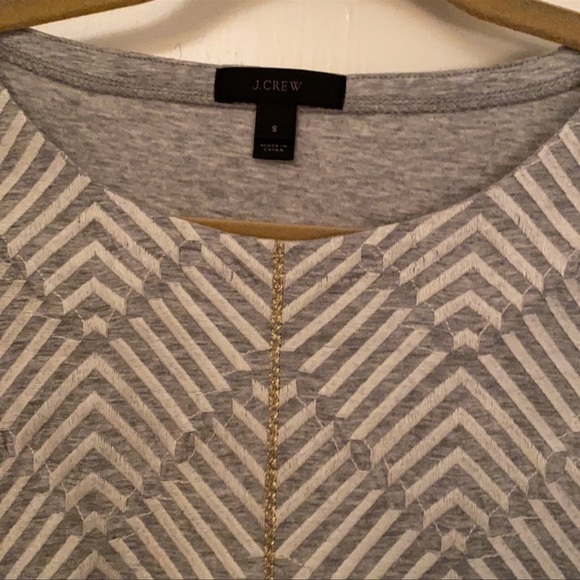 Jcrew small grey tee with gold and white embroidery - Picture 5 of 7